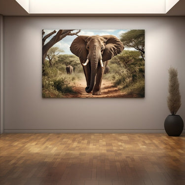 Colorful Painting of Elephants